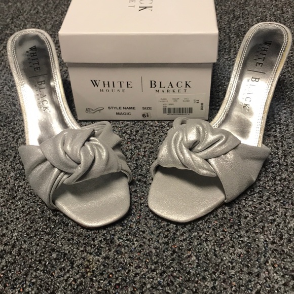 silver slide sandals